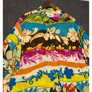 Jams world vintage rayon Hawaiian shirt mens size XL M630RE-haku floral